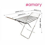 Amary Premium Heavy- Duty Stainless Steel Foldable Cloth Dryer Stand | Double Rack, Spacious Design, Easy Storage, Pre-assembled and Easy to use (Small – 144cmx51cmx88cm)