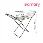 Amary Premium Cloth Dryer Stand- 3 Way Folding, Wire Design with 21 Drying Rail, Spacious Double Rack | Compact, Pre-assembled, Easy Storage & Use (Big, Black – 162cmx55cmx106cm)