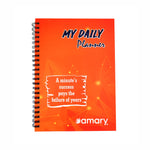 Amary My Daily Planner – 160 Pages, 90 GSM, Wire-O Bound | Organize Your Day with To-Do Lists, Priorities, Goal & Wellness Tracker, Appointments, Deadlines, Reminders, Notes (Orange )