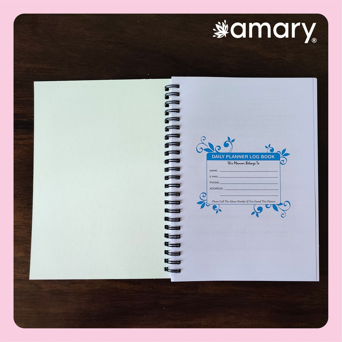 Amary My Daily Planner – 160 Pages, 90 GSM, Wire-O Bound | Organize Your Day with To-Do Lists, Priorities, Goal & Wellness Tracker, Appointments, Deadlines, Reminders, Notes (Orange )