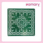 Amary Pooja Chowki | Wooden Palaka/Mane Pedestal for Puja and Diya stand |Traditional MDF Base with Intricate Design | Durable & Decorative | Square Shape - Orange (Big - 26cm x26cm)