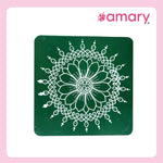 Amary Pooja Chowki | Wooden Palaka/Mane Pedestal for Puja and Diya stand |Traditional MDF Base with Intricate Design | Durable & Decorative | Square Shape – Orange (Small - 15cm x15cm)