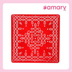 Amary Pooja Chowki | Wooden Palaka/Mane Pedestal for Puja and Diya stand |Traditional MDF Base with Intricate Design | Durable & Decorative | Square Shape - Orange (Big - 26cm x26cm)