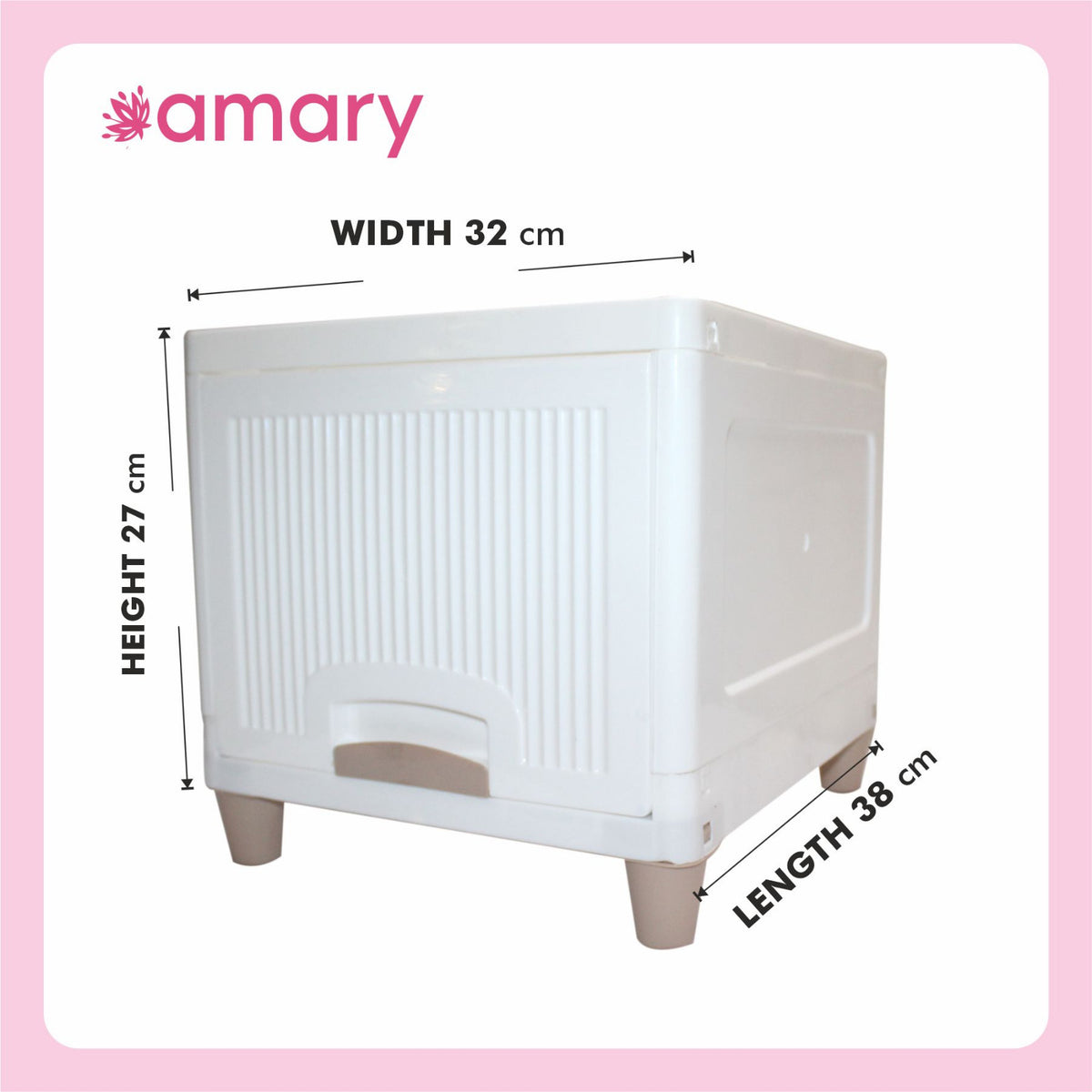 AMARY 1-Layer Cupboard Drawer Storage Box – Compact White Plastic Organizer for Clothes, Toys & Everyday Essentials