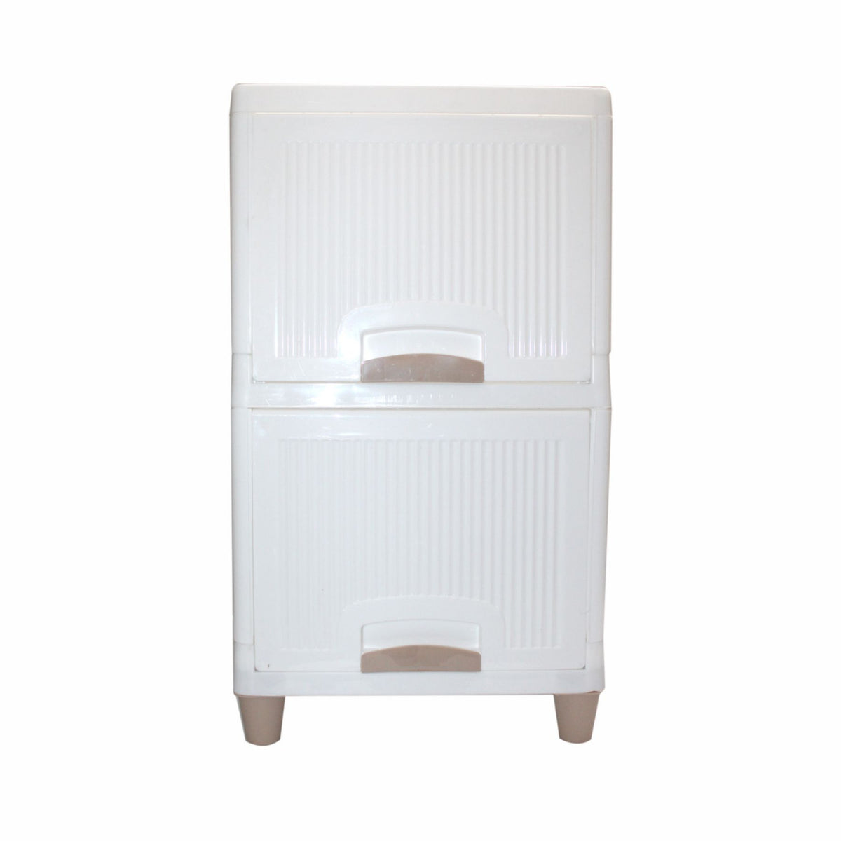 AMARY 2-Layer Cupboard Drawer Storage Box – Durable White Plastic Organizer for Clothes, Toys, Accessories & More