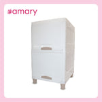 AMARY 2-Layer Cupboard Drawer Storage Box – Durable White Plastic Organizer for Clothes, Toys, Accessories & More