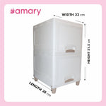 AMARY 2-Layer Cupboard Drawer Storage Box – Durable White Plastic Organizer for Clothes, Toys, Accessories & More