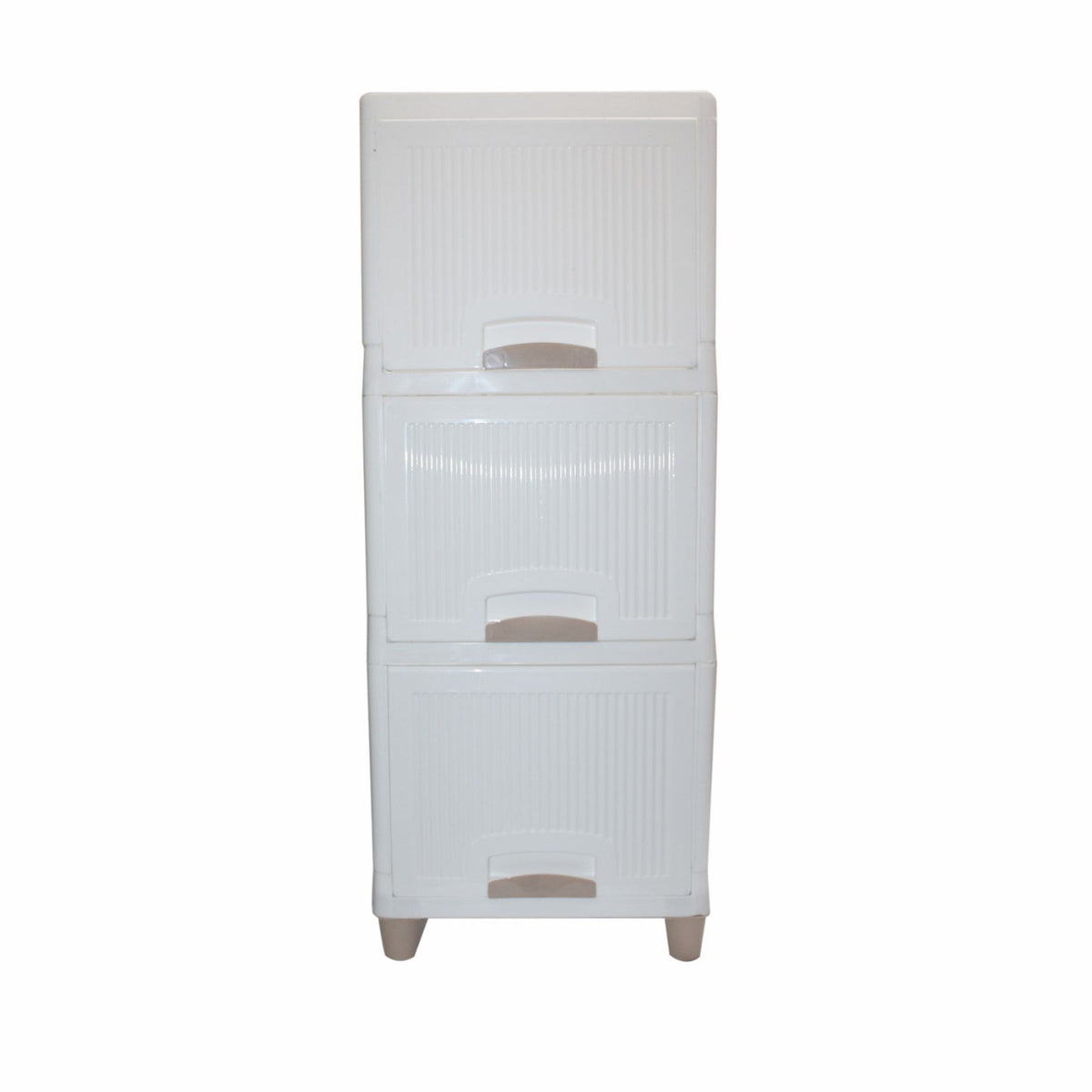 AMARY Cupboard Drawer Storage Box – 3-Layer Versatile Organizer for Clothes, Toys & More (White Plastic)