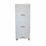 AMARY Cupboard Drawer Storage Box – 3-Layer Versatile Organizer for Clothes, Toys & More (White Plastic)