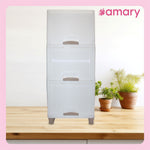 AMARY Cupboard Drawer Storage Box – 3-Layer Versatile Organizer for Clothes, Toys & More (White Plastic)