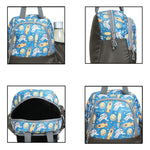 AMARY Lunch Bag with Front Pockets & Bottle Holder | Sturdy Light Weight Special Material | Water Repellent | Spacious Tiffin Bag, Lunch Bag, Storage Bag for All Purpose Needs (Astronaut Moon, Gray)