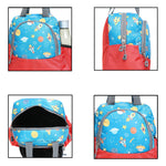 AMARY Lunch Bag with Front Pockets & Bottle Holder | Sturdy Light Weight Special Material |Water Repellent | Spacious Tiffin Bag, Lunch Bag, Bag for All Purpose Needs ( Galaxy Universe, Red)