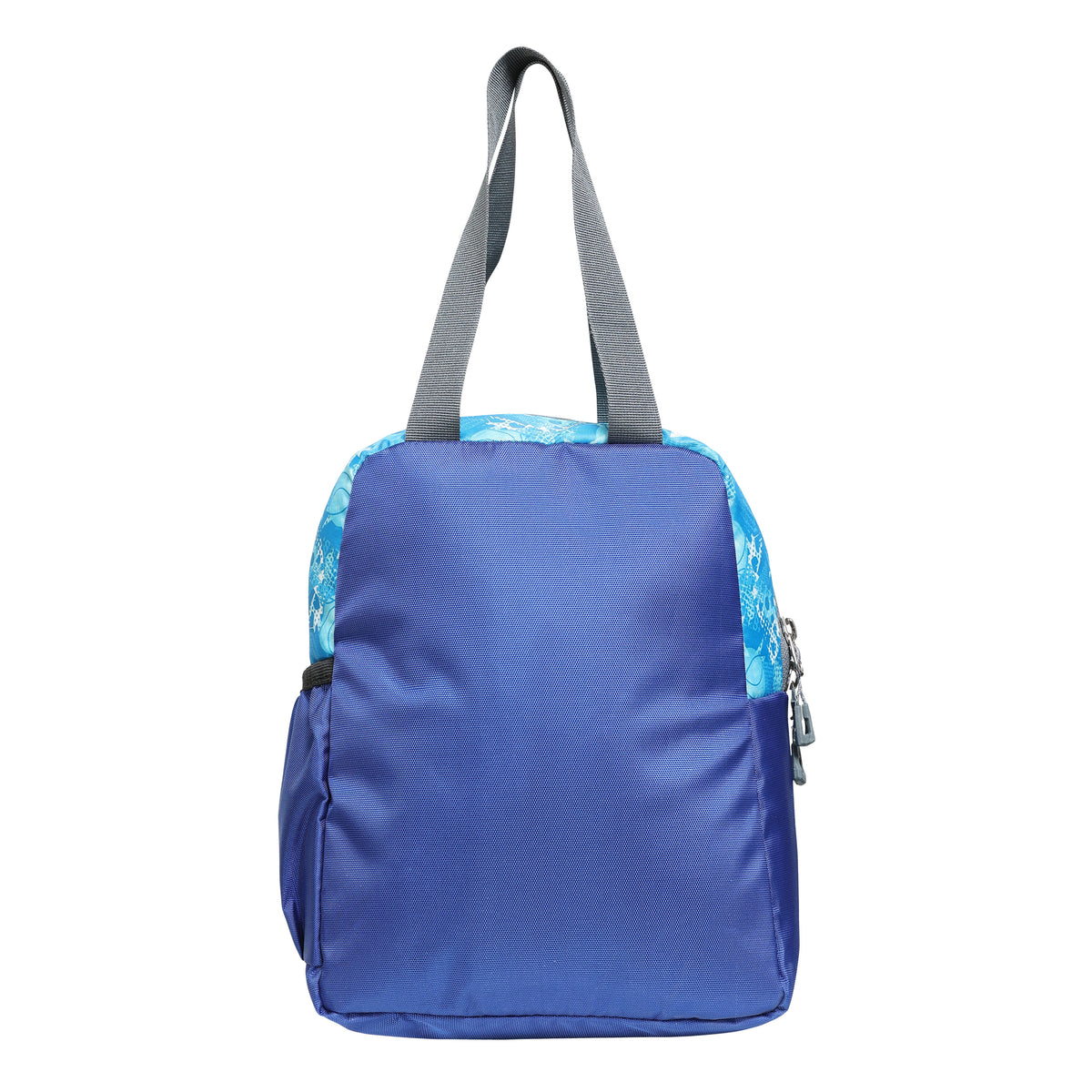 AMARY Lunch Bag with Front Pockets & Bottle Holder | Sturdy Light Weight Special Material | Water Repellent | Spacious Tiffin Bag, Lunch Bag, Storage Bag for All Purpose Needs (Football, Blue )