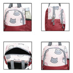 AMARY Lunch Bag with Front Pockets & Bottle Holder | Sturdy Light Weight Special Material | Water Repellent | Spacious Tiffin Bag, Lunch Bag, Storage Bag for All Purpose Needs (Cat Rainbow, Maroon)