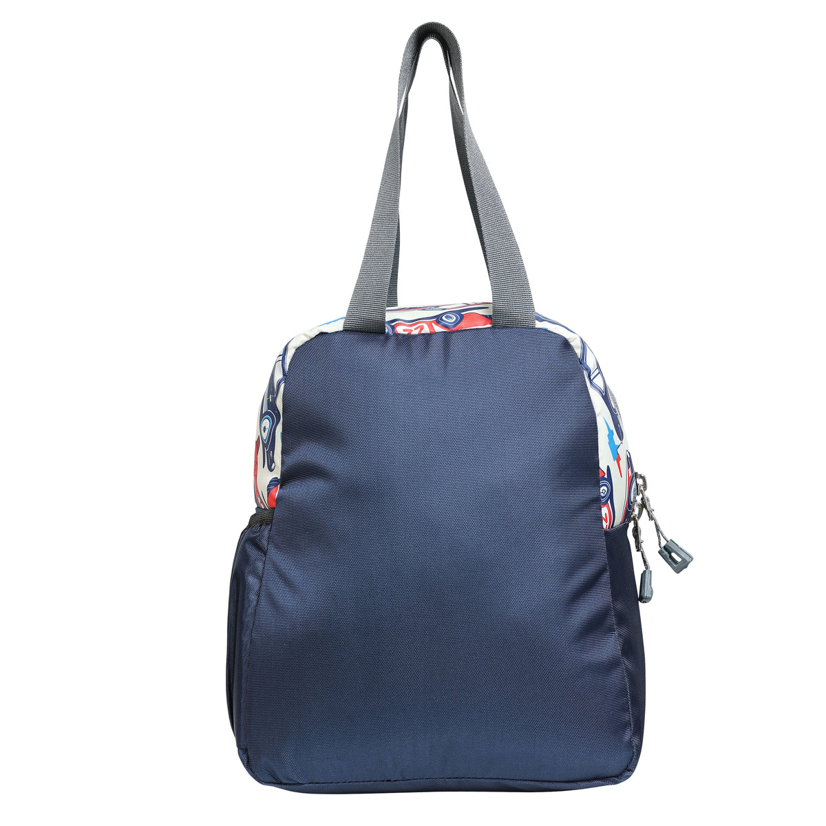AMARY Lunch Bag with Front Pockets & Bottle Holder | Sturdy Light Weight Special Material | Water Repellent | Spacious Tiffin Bag, Lunch Bag, Storage Bag for All Purpose Needs (Car, Navy Blue)