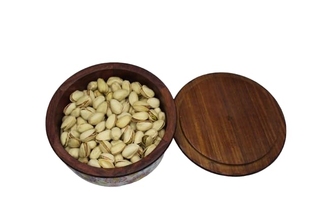 Amary Sheesham Wood Box with Lid – Hand-Enameled Storage for Dry Fruits & Jewelry, Kitchen Organizer