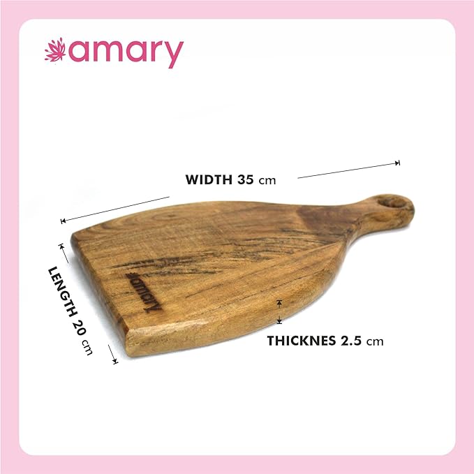 Amary Acacia Wood Chopping & Serving Board – Eco-Friendly Cutting Board for Vegetables, Fruits & Cheese