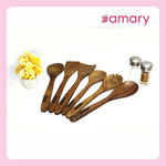 Amary Sheesham Wood Cooking Spoon Set – Handmade Non-Stick Frying Spoons, Ladles & Spatulas (Set of 6)