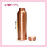 Amary Pure Copper Bottle – Leakproof, BPA-Free, Ayurvedic Health Benefits, Ideal for Travel & Daily Use (1 Liter)