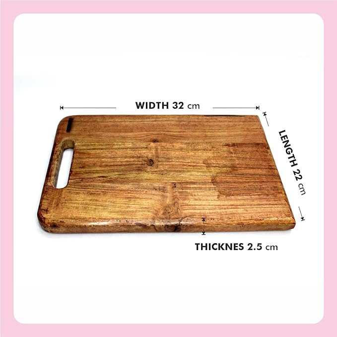 Amary Acacia Wood Chopping & Serving Board – Eco-Friendly Rectangle Cutting Board for Kitchen & Cheese