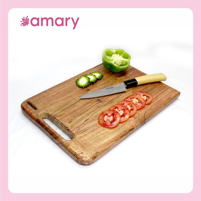 Amary Acacia Wood Chopping & Serving Board – Eco-Friendly Rectangle Cutting Board for Kitchen & Cheese