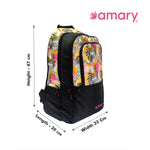 AMARY Standard School & College Backpack | 1000D Water-Resistant Fabric | Durable, Lightweight & Spacious with 3 Compartments | YKK Runner & Nylon Stitching | Perfect for School, College & Travel