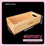 Amary Pine Wood Serving & Storage Tray – Handcrafted Eco-Friendly Organizer for Kitchen & Table Décor