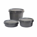 AMARY Stainless Steel Inner Microsafe Container Combo | Airtight & Leakproof | Microwave Safe | Preserves Freshness & Aroma | Best for School, Office, Travel & Outdoor Activities | Black | 350gm
