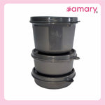 AMARY Stainless Steel Inner Microsafe Container Combo | Airtight & Leakproof | Microwave Safe | Preserves Freshness & Aroma | Best for School, Office, Travel & Outdoor Activities | Black | 350gm
