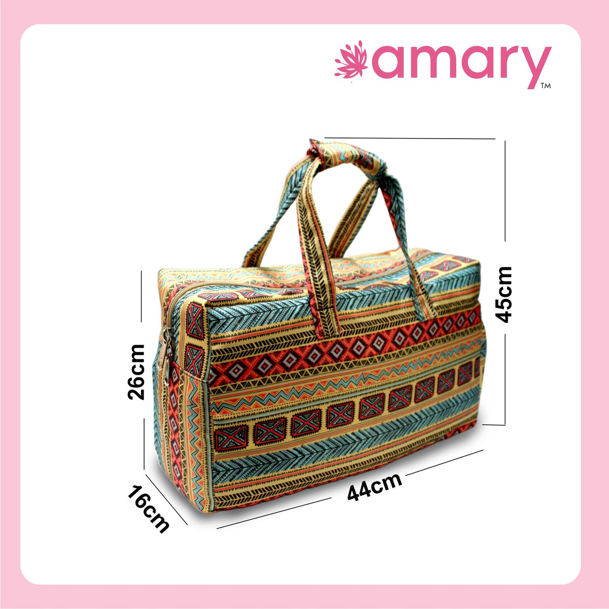 AMARY Women's Travel Duffle Bag – Stylish, Lightweight & Foldable for Easy Travel, Shopping & Daily Use