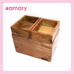 Amary Sheesham Wood Storage Box Set of 3 – Handcrafted Organizer for Kitchen, Dining, Study & Home Decor