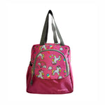 AMARY Lunch Bag with Front Pockets & Bottle Holder | Sturdy Light Weight Special Material |Water Repellent | Spacious Tiffin Bag, Lunch Bag, Bag for All Purpose Needs (Unicorn,Voilet)