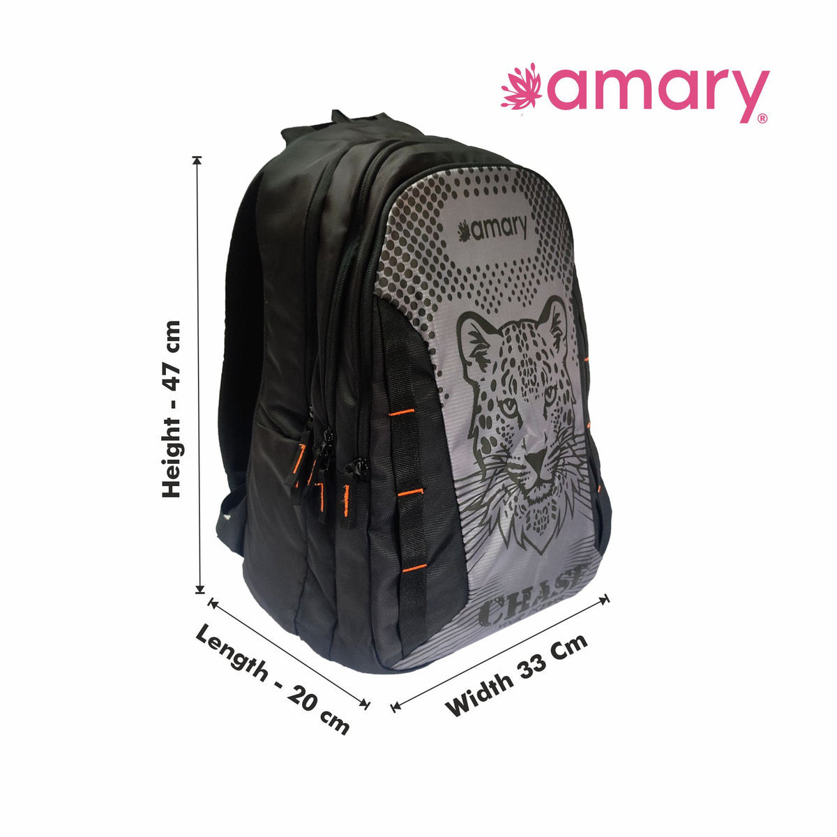 AMARY WildStride Cheetah Laptop Backpack | TM Dobby Water-Resistant Fabric | Durable, Spacious & Stylish | Laptop pad, 3 Compartments, YKK Runner & Nylon Stitching – Perfect for Work, Travel & Adventure
