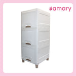 AMARY Cupboard Drawer Storage Box – 3-Layer Versatile Organizer for Clothes, Toys & More (White Plastic)