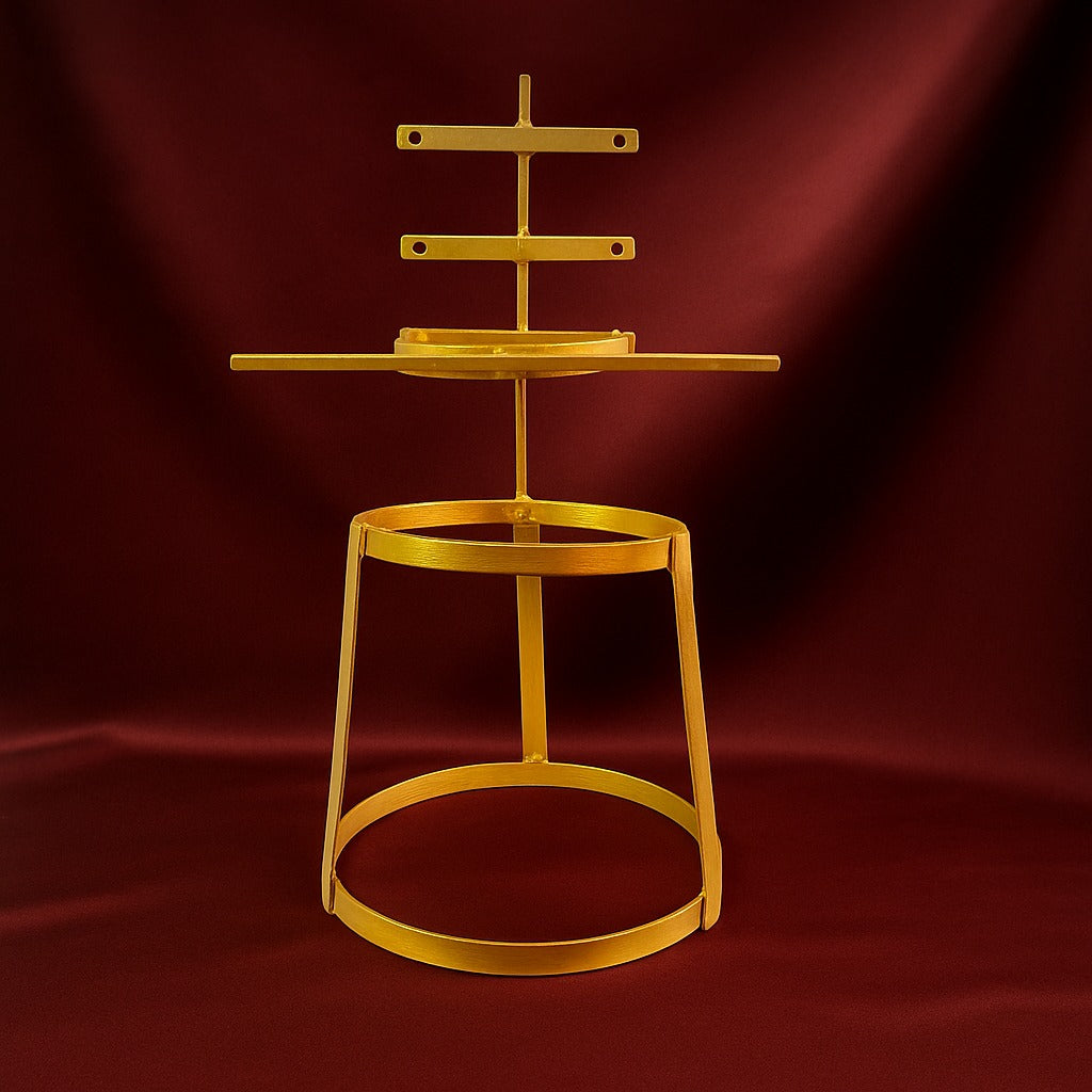 AMARY Lakshmi Pooja Stand | Kalash Stand for Saree Decoration | 3-Step Height Adjustment | 2 Inch Length Adjustable and Height 56 cm | Easy-to-Use Wing Nut Butterfly Screw System | Gold Color