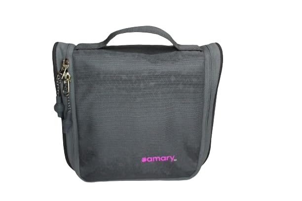 AMARY Travel Toiletry Bag – Lightweight, Water-Repellent Organizer Pouch for Men & Women (Gray)