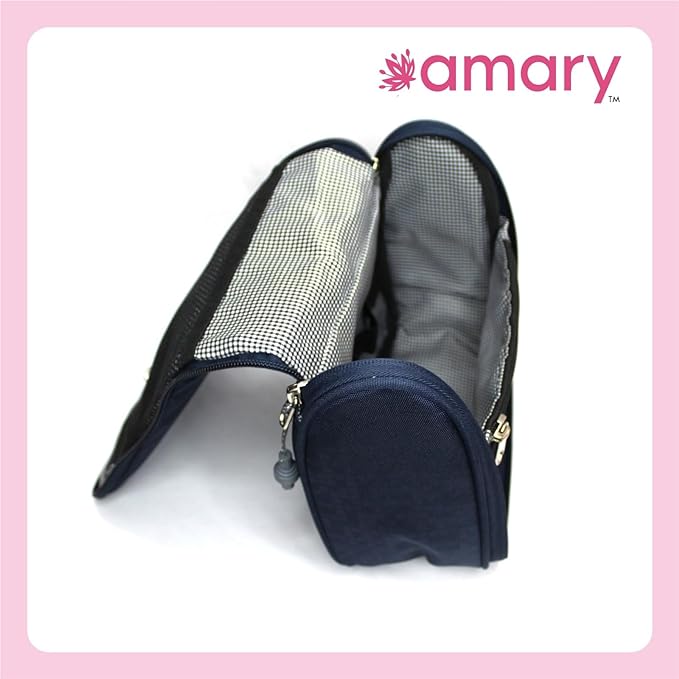 AMARY Travel Toiletry Bag – Lightweight, Water-Repellent Organizer Pouch for Men & Women (Gray)